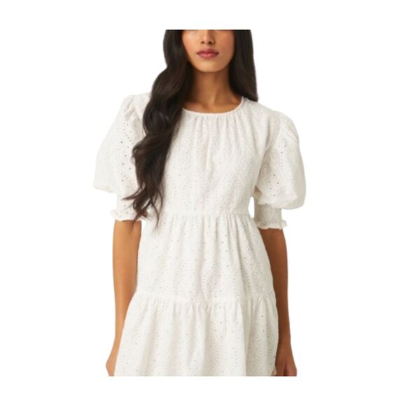 NWT MISA Fraser Tiered Cotton White Mini Dress Size Medium -$395 - Picture 4 of 9
